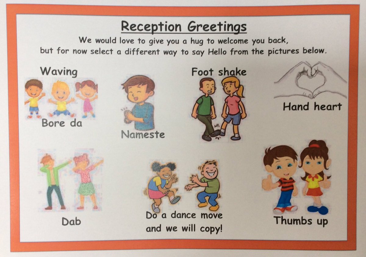 BGrovePrimary's tweet photo. We canβt wait to see Reception children this week. Choose a greeting from the poster ready to say βHelloβ to us in the morning. From Reception Team. #BGPRec https://t.co/JkLfPQ0qrg