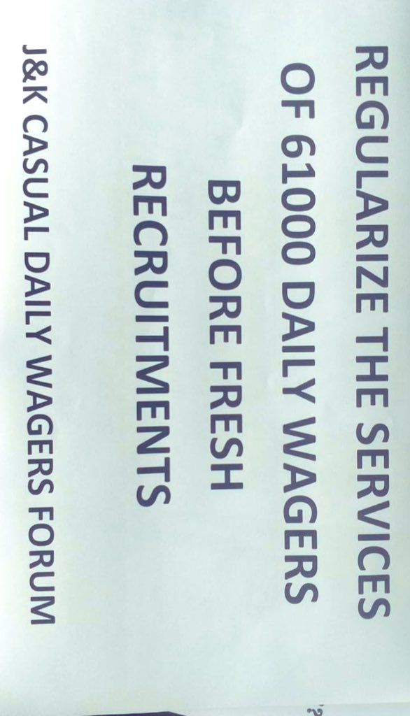 SAJADPARRY1's tweet photo. Regularize 61000 dailywagers Before fresh Recruitment’s https://t.co/zYk8MOUzfF
