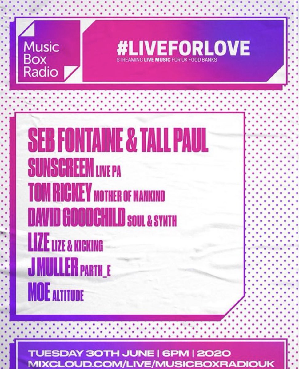 #LIVEFORLOVE on @musicboxradiouk this Tuesday 🎧