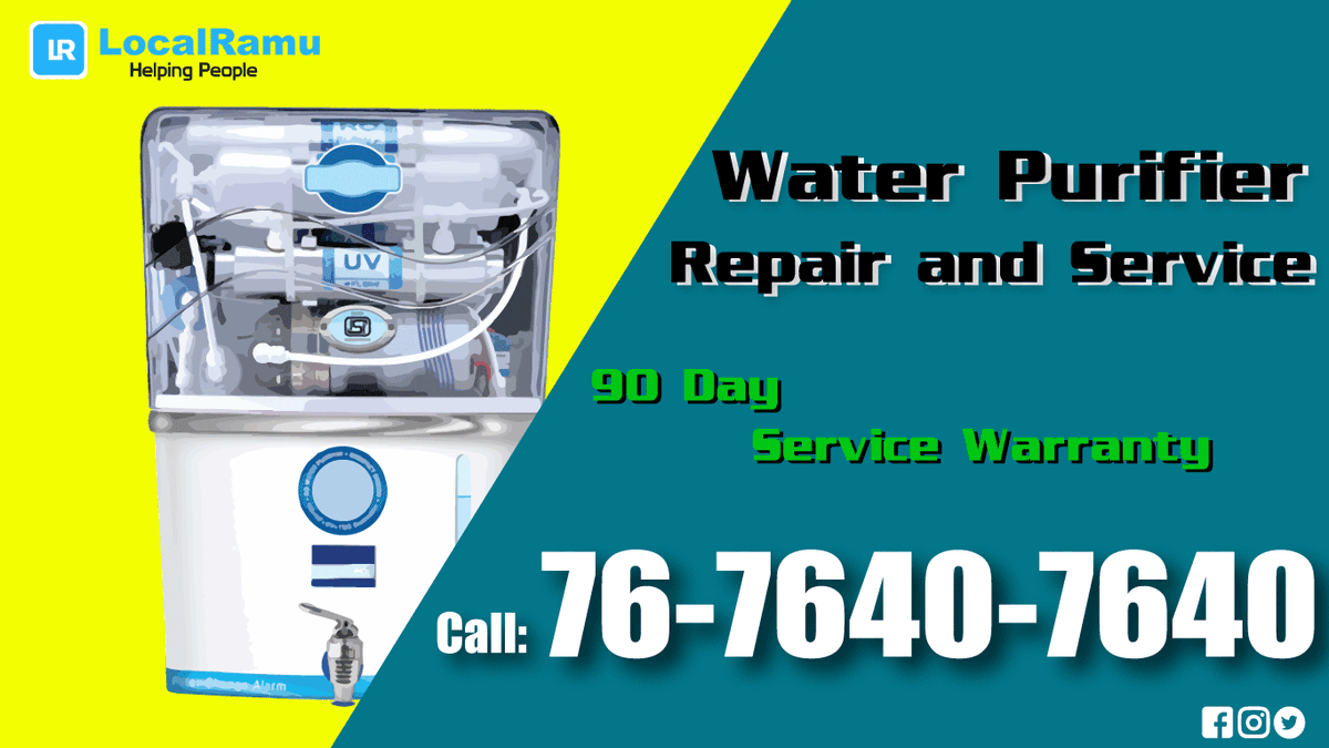 local_ramu's tweet photo. Pure, clean and germ free drinking water is most essential part of our health. When your water purifier is not working properly. Contact #LocalRamu on 76-7640-7640
#Water_purifier_repair, #water_purifier_repair_service,
#book_online, #LocalRamu_services, #LocalRamu_App https://t.co/zxIl94CcCP