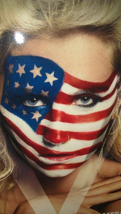 patriotic fashion and makeup is so ugly......minus the connotations, the american flag is visually extremely ugly why would you put that on your body