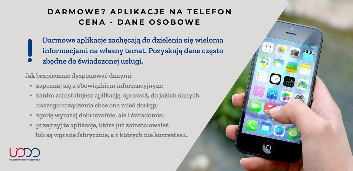 UODOgov_pl's tweet image. Z pozoru darmowe aplikacje w telefonach komórkowych, bo ceną są dane osobowe 🧐

❗️ uodo.gov.pl/pl/138/1576