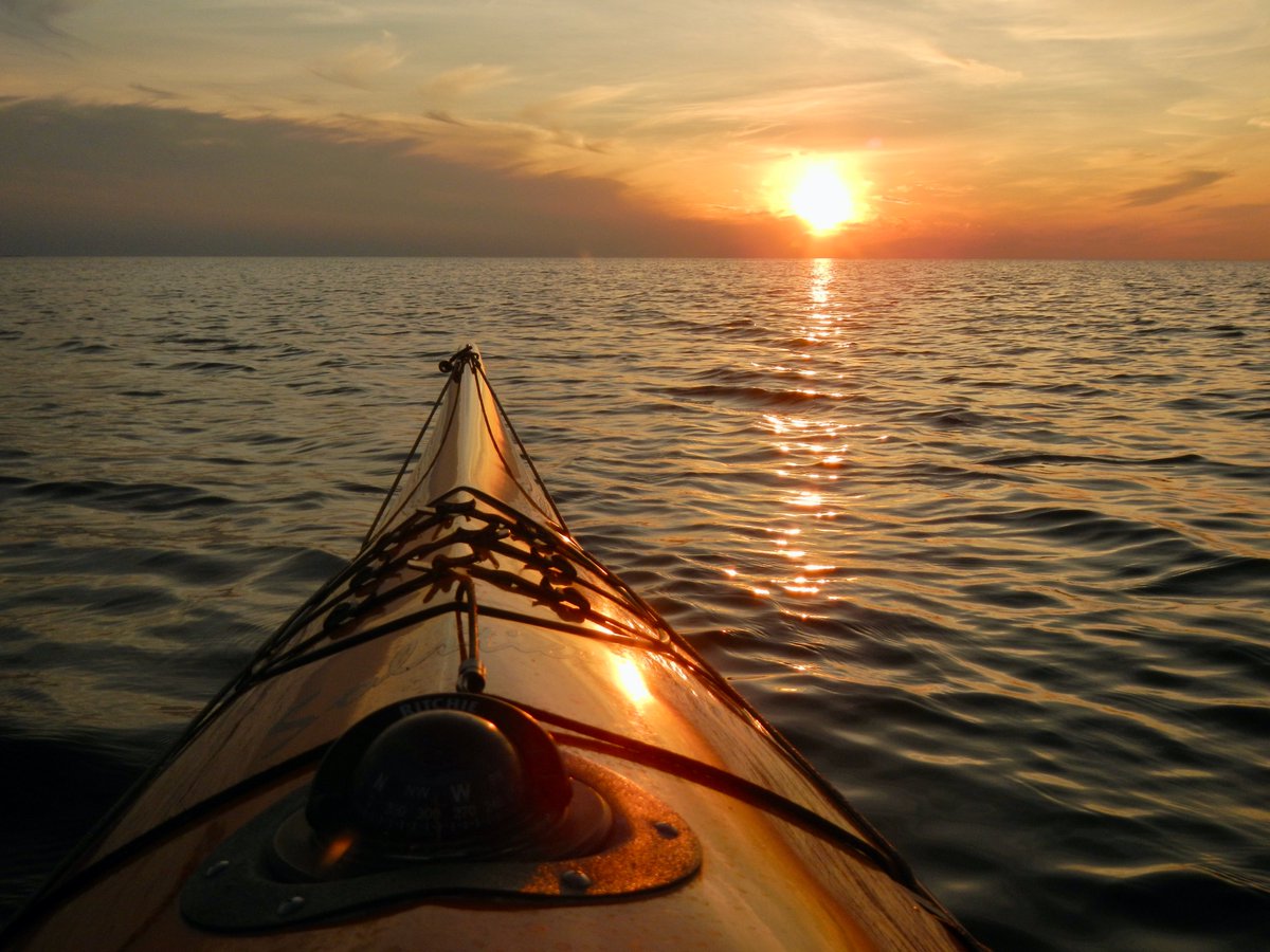 Sunset paddles are the best. #EggHarbor #KayakDoorCounty #SunsetPaddle