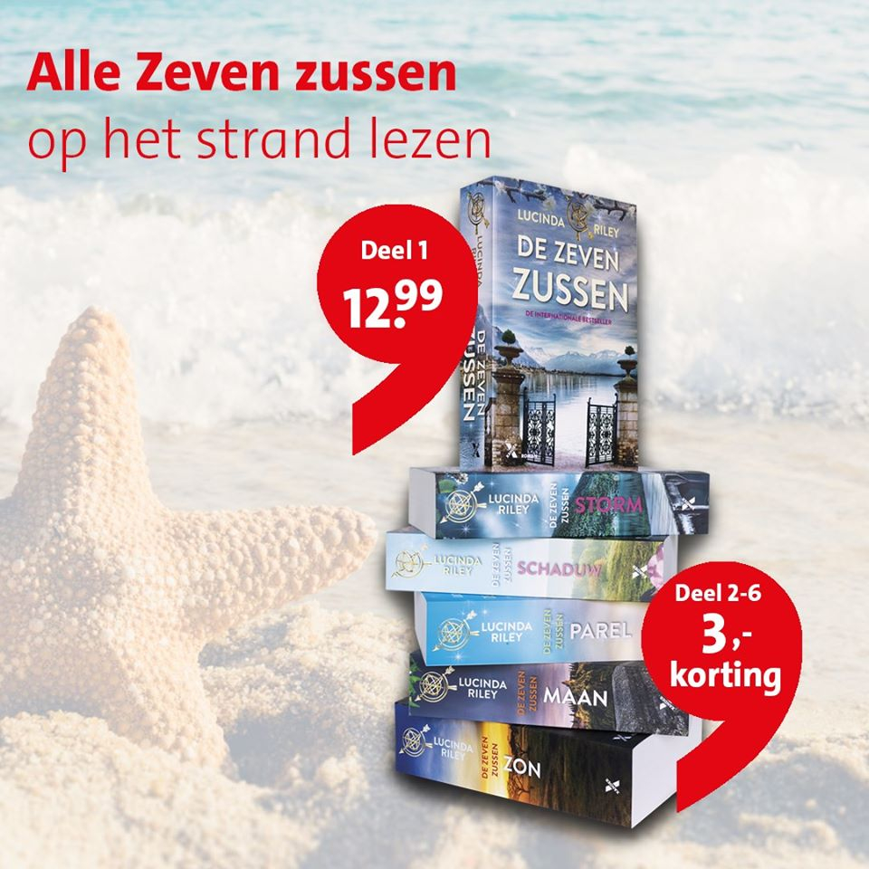 Deze week gaat de 'het wordt strandweer' korting met de Zeven Zussen actie van start.  Zo, dat wordt bakken (en lezen)! 
Veel leesplezier :) 

*Je kunt de kortingsbonnen halen bij de kassa, per deel kun je 3 euro korting ontvangen.