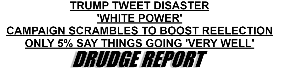 2) Consider Druge's blaring headlines this morning. Consider every dire warning out there right now. They're all based on polling that pushes the anti-Trump agenda. I have not seen a single poll I trust, yet. Not one. Let's go deeper...