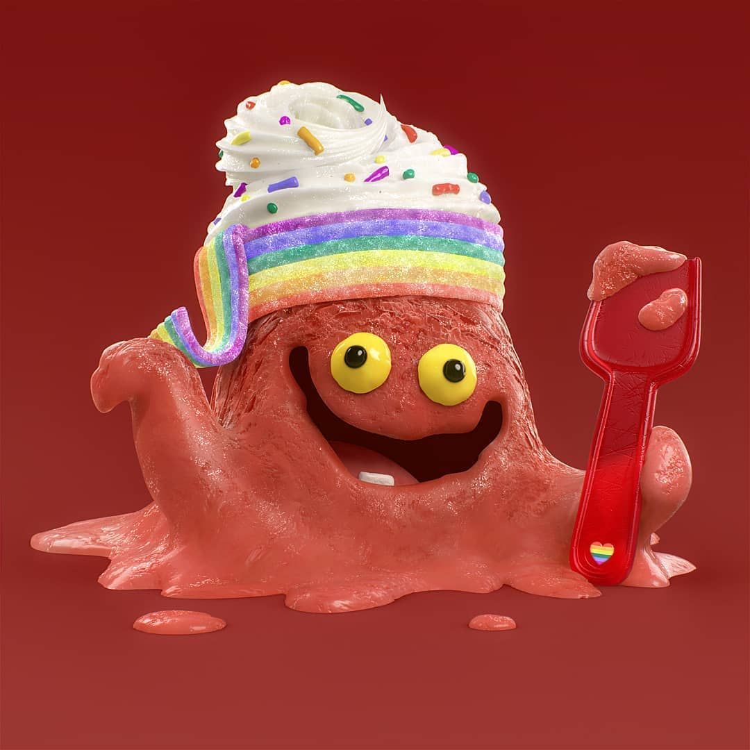 'Whatever color is your ice cream, celebrate the Taste!' by our director Julien Hazebroucq #PrideMonth2020 The month ends, the pride stays. 
#eddytalent #artstation #3dmodelling #lovin3d
