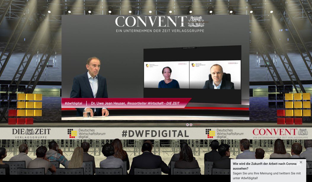 Tolles virtuelles Veranstaltungsformat, das @conventkongress auf die Beine gestellt hat. Mut haben, flexibel sein, da waren @janinakugel und ich uns einig, sind der Schlüssel zum Erfolg, um Konzepte wie #newwork mit Leben zu füllen. #dwfdigital