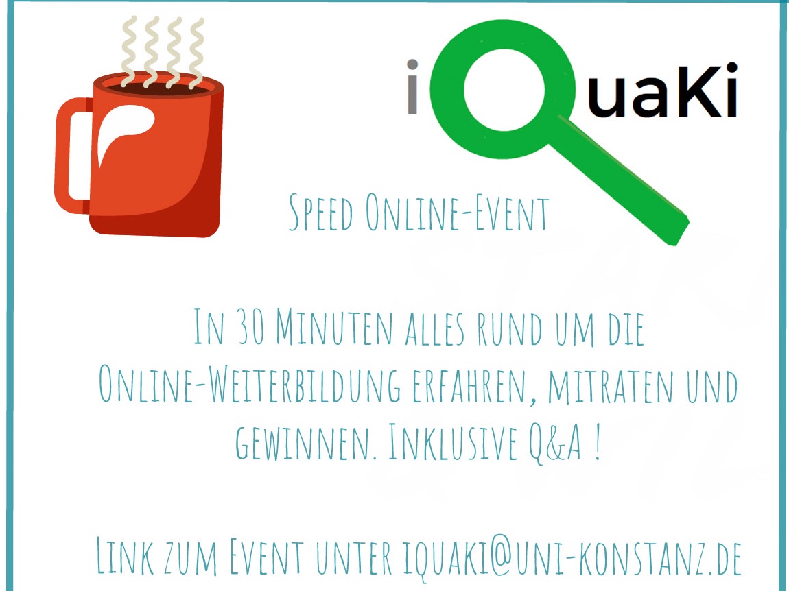 Die Beziehung zu den Kleinkindern weiterentwickeln steht bei Ihnen in der Trägerschaft der Kita, Krippe oder Großtagespflege im Fokus? Nehmen Sie am (gratis) Speed Online-Event teil und erfahren Sie mehr über die neue iQuaKi Online-Weiterbildung. Wer zudem richtig rät, gewinnt 🥳