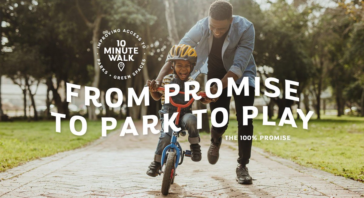 In just one year we’ve gone from launching our 100% Promise to being named one of @FastCo’s #FCWorldChangingIdeas. Our deepest thanks to all who are working with us to expand #parks access all over the US. @usmayors #10MinWalk