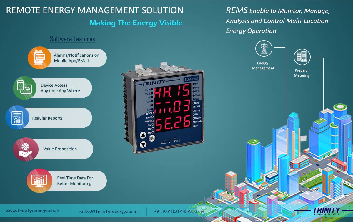 Remote Energy Management Solution:  Enable to Monitor, Manage, Analysis and Control Multi-Location Energy Operation. 
#energymanagement #remoteenergy #ems #iot #emssolution #energyoperations #energycontrol #reports #analytics #energymeasurement #slmpro #trinityenergysystems