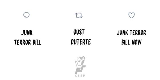 LFS_CSSP's tweet photo. ANIM NA ARAW NA LANG BAGO MAISABATAS ANG ANTI-TERROR BILL. Ano ang mananalong panawagan? Reply, retweet, o like? 🤔 https://t.co/E0wtuQNezj