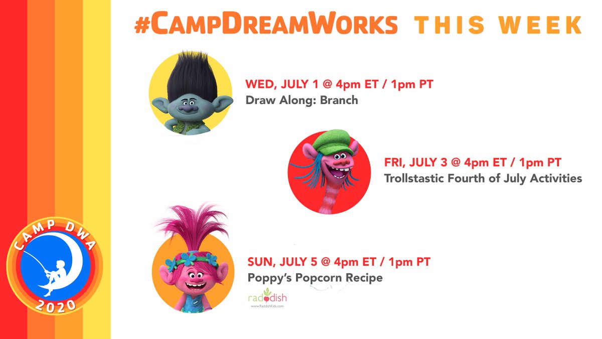 cinemoms's tweet photo. WELCOME #CampDreamWorks!
https://t.co/9c9XHRh9m2

To help kids (and parents!) escape for a quick break and a bit of summer fun, DreamWorks Animation
will offer a variety of easy-to-follow virtual activities every week starting in June. https://t.co/4s1Iqvo4YE