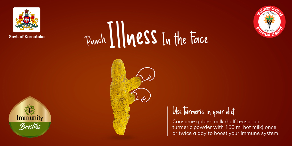 AyushKarnataka's tweet photo. #Turmeric not only adds nutritional value in our #diet but also aids in making our #immunity stronger. 
Consume #goldenmilk (half teaspoon turmeric powder with 150 ml hot milk) once or twice a day helps in boosting your #immunesystem

#AYUSHKarnataka #healthylifestyle #health https://t.co/4pxQpd4TfK