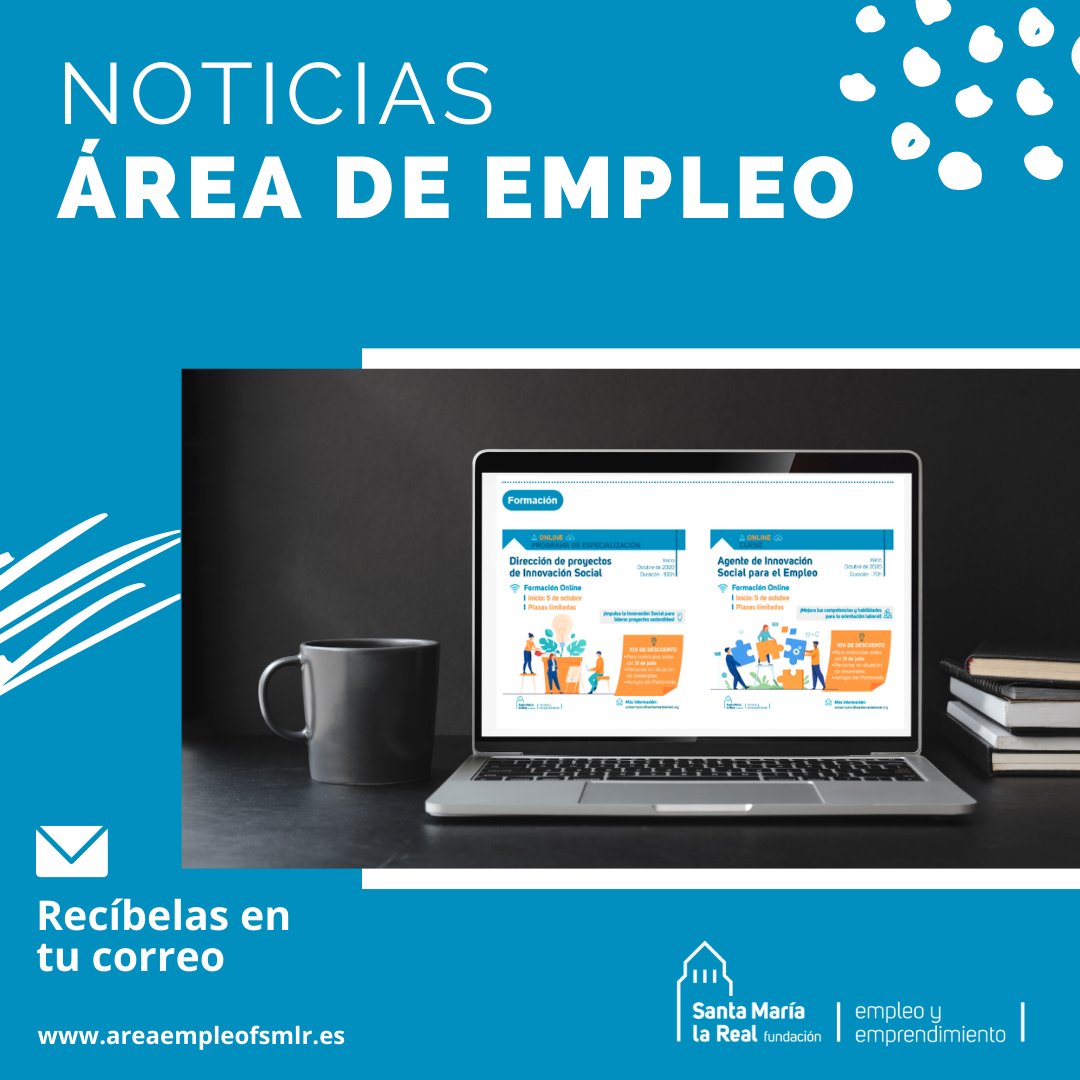 AreaEmpleoFSMLR's tweet photo. ¡Lunes de #Newsletter 🆕! Conoce la nueva oferta de #FormaciónOnline 🖱️📚; te contamos el éxito de la #FeriaVirtualLCE 💼💻; y todo sobre el inicio de un nuevo programa formativo ♻️
👉 https://t.co/rHQ96MdPFL
📡 😉 ¡Recibe ya nuestro newsletter 🆕! https://t.co/hFtTosPgGU https://t.co/jmN6sb1zyb