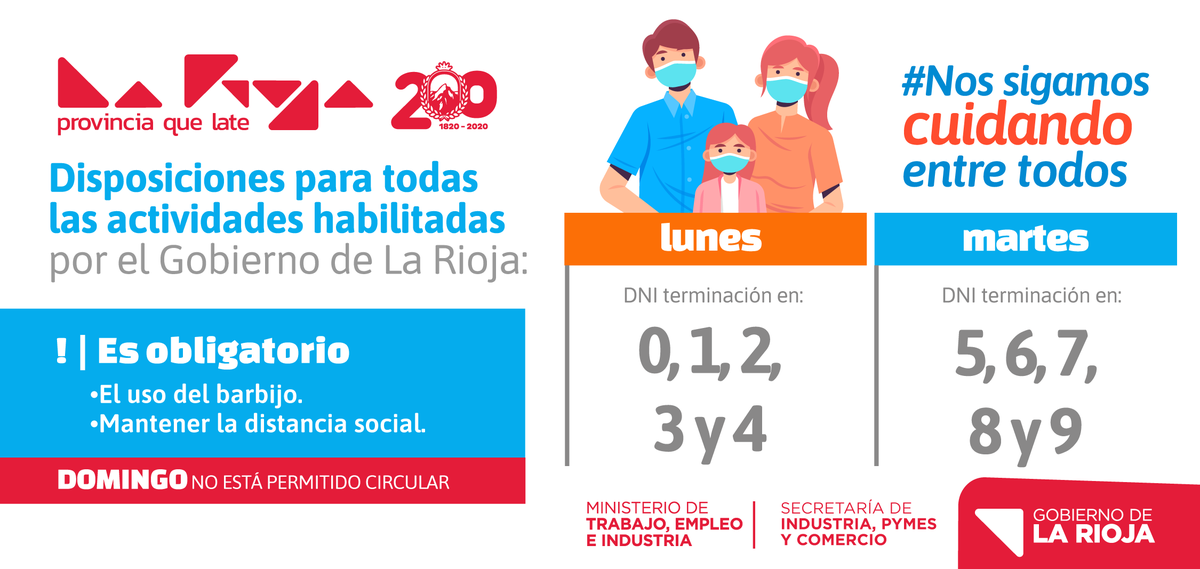 🔺Iniciamos una nueva semana. Te pedimos que sigas cuidándote y respetando los protocolos establecidos.

#LaRioja #ProvinciaQueLate