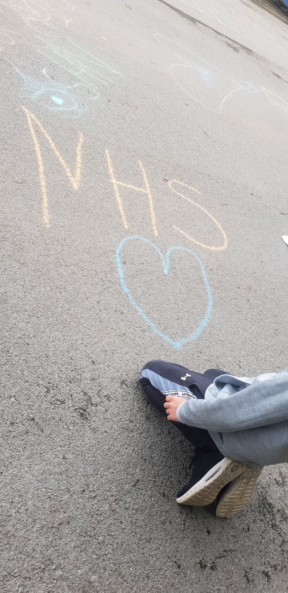 marys_rc's tweet photo. Blwyddyn 6 enjoying outdoor time creating whatever they choose using rainbow chalks #bubblea #nhs #classof2020 https://t.co/47vFaaUCde