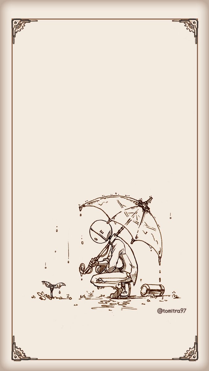 先日作った雨の絵が個人的に好きだったので Iphone用の壁紙にしてみました とみの漫画