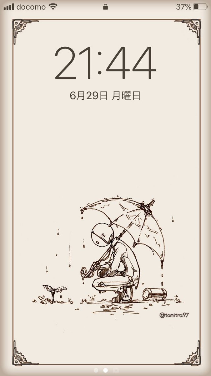 先日作った雨の絵が個人的に好きだったので Iphone用の壁紙にしてみました とみもいの漫画