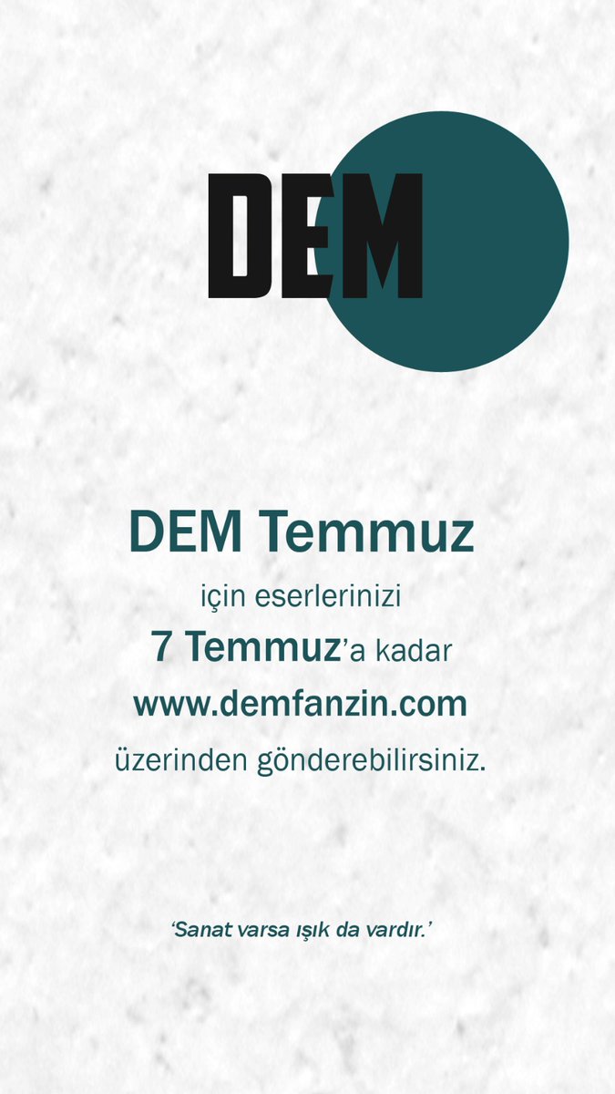 sen de yazmak, çizmek istersen demfanzin.com adresinden bize eserlerini gönderebilirsin.