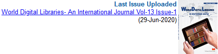 JournalsIndian's tweet photo. Latest published Issue(29-Jun-2020) - World Digital Libraries- An International Journal Vol-13 Issue-1 Year 2020. For more - https://t.co/kA8PMOJUH3 https://t.co/0g7HbypXVH