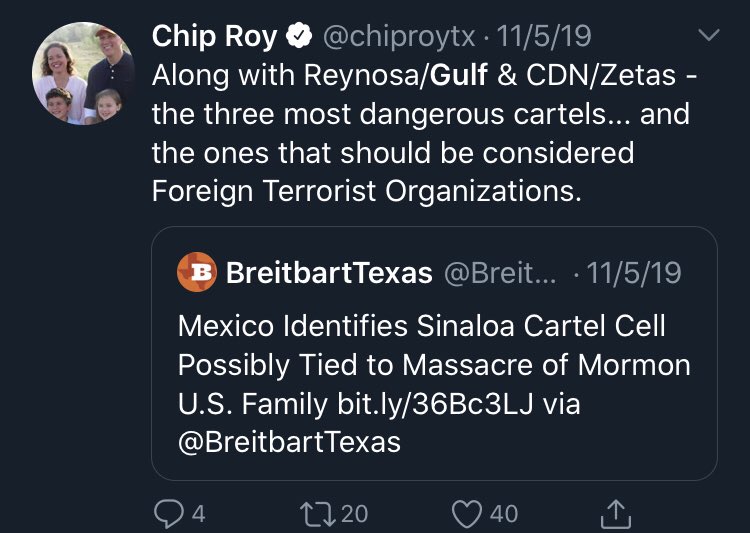 But the support for this strategy doesn't seem to be limited to Tamaulipas. Both Breitbart and even a sitting United States Congressman, Chip Roy (R-TX), seem to be in favor of the prioritization strategy.