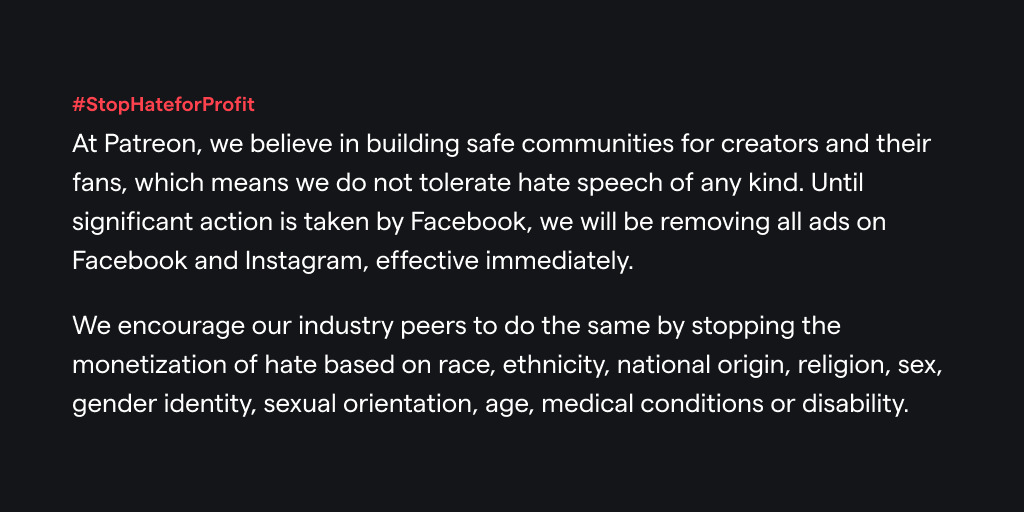 Count us in. There's no room for hate. #StopHateForProfit