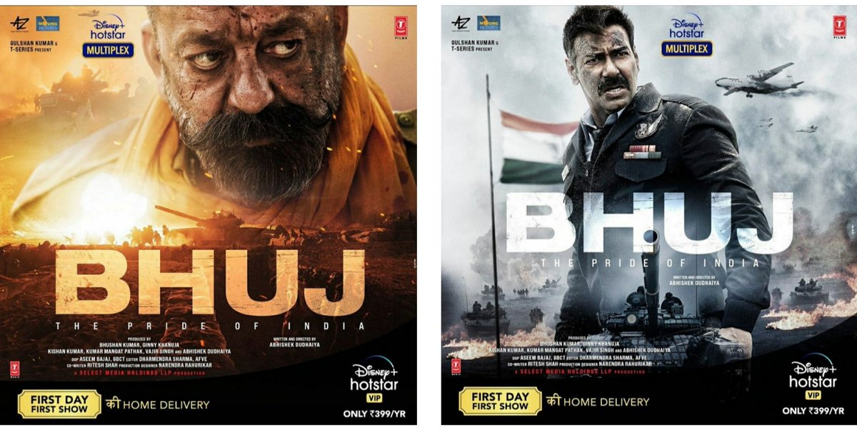 amoviesbuzz's tweet image. Official Poster Of #BhujThePrideOfIndia  Starring @ajaydevgn @duttsanjay  on @DisneyPlusHS  @AjayDevgnFilms  #Ajaydevgnfilms