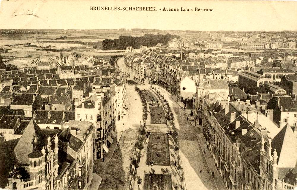 The 'British' rail line cut through Schaerbeek N-S and left the undeveloped, rural E part of the commune on the wrong side of the tracks during the Brussels real-estate boom. Something had to be done to secure the tax base. Enter avenue Louis Bertrand.