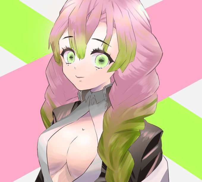 コタさんがTwitterに投稿した甘露寺蜜璃(鬼滅の刃)のイラスト。