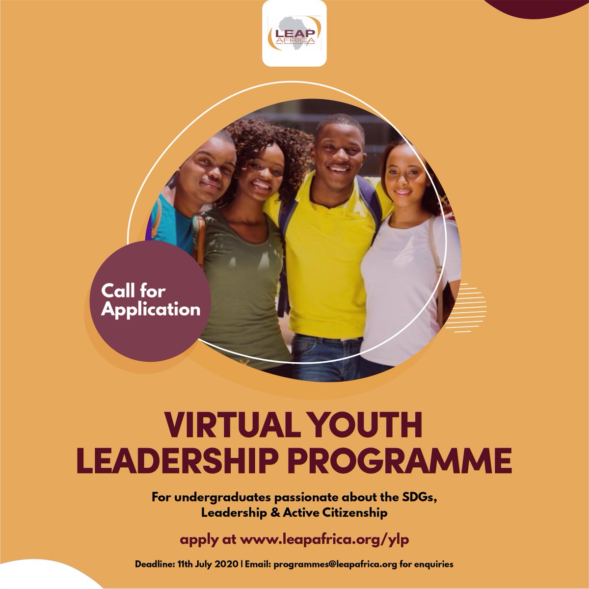 LEAPAfrica's tweet photo. PREPARING YOUR APPLICATION AND PARTICIPATION:
Step 1
Form a team:
Form a team of 3 to 5 people who share the same vision, drive and commitment towards social problems and choose a team leader.
It's a thread...
#LEAPAfrica #LEAPYLP #Youth #Opportunity https://t.co/3fCukDnpc3