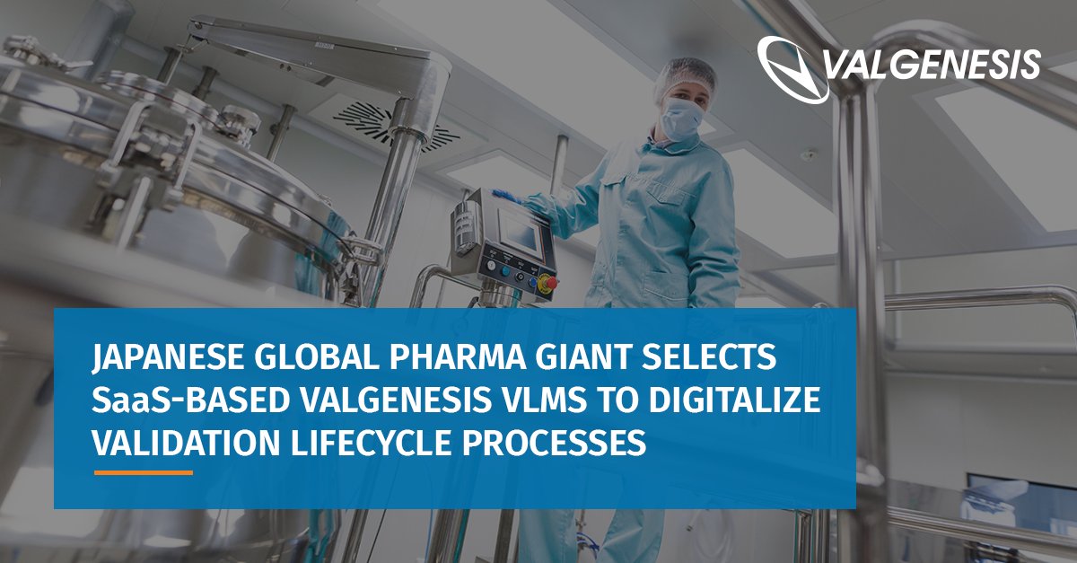 ValgenesisInc's tweet photo. Japanese global pharma giant selects SaaS-based ValGenesis VLMS to digitalize validation lifecycle processes https://t.co/9WtTlxSSMH
#paperlessvalidation #Validation #valgenesisvlms #CSV #computersystemvalidation #DigitizeValidation #Japan #SaaS #Pharmaceuticals https://t.co/KwbG0SsZm9