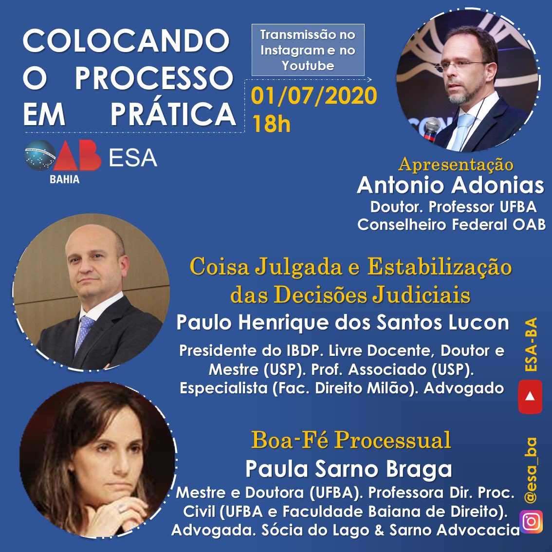 PauloLucon's tweet photo. Quarta-feira, 1/7: coisa julgada e estabilização das decisões https://t.co/XQdNDGTatV