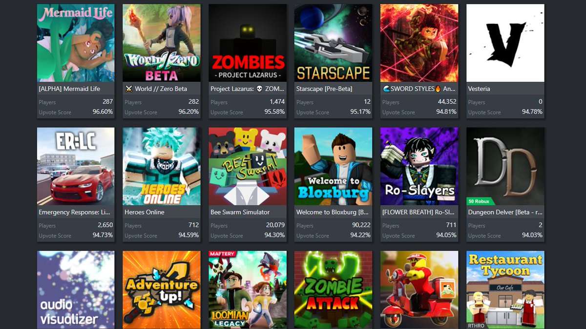 Rbxnews On Twitter Wondering How To Find Top Rated Games On Roblox The Rolimons Games Page Allows You To Find Games With A High Rating Percentage As Currently The Official Roblox One Doesn T - roblox rolimons