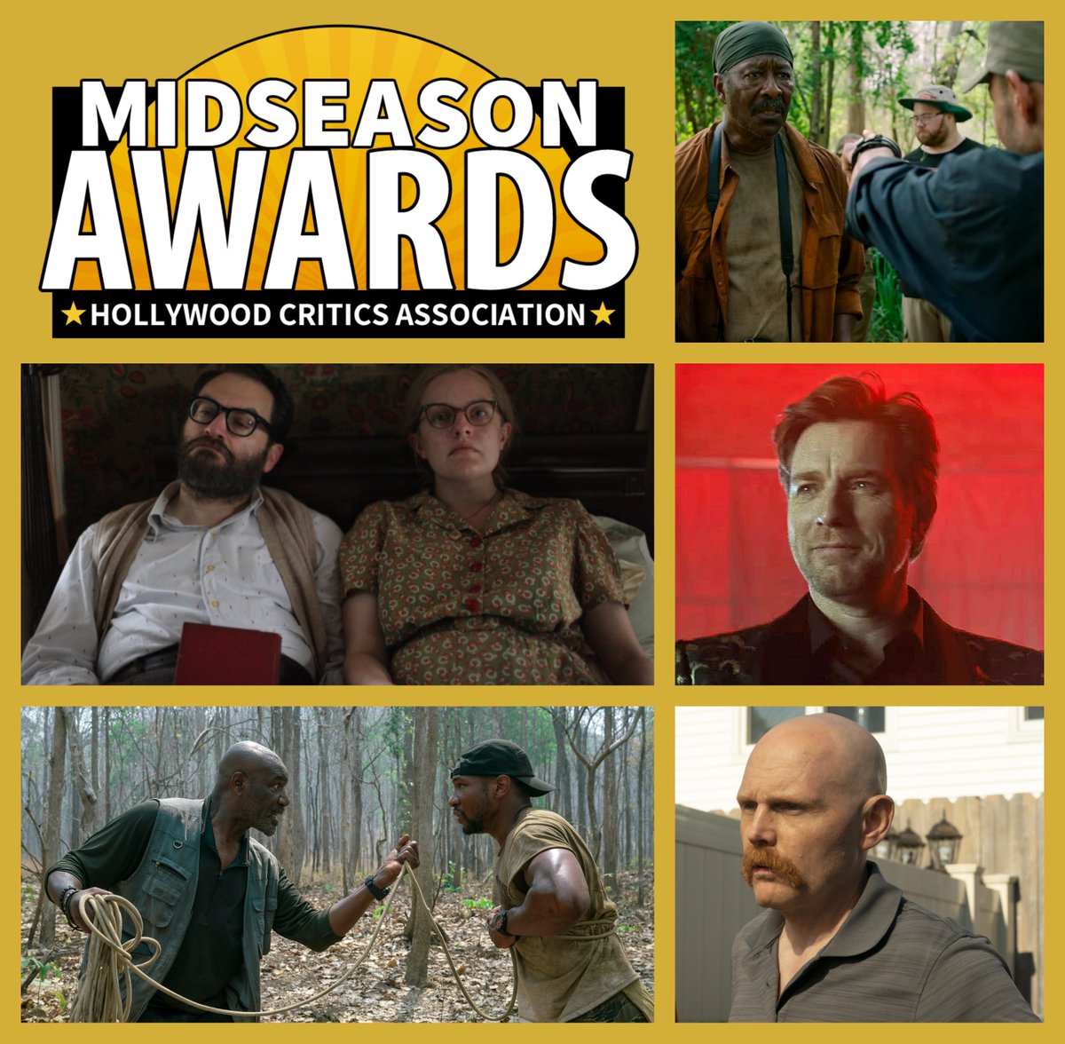 The nominees for Best Supporting Actor are:Bill Burr, The King of Staten Island Clarke Peters, Da 5 Bloods Ewan McGregor, Birds of PreyJonathan Majors, Da 5 Bloods Michael Stuhlbarg, Shirley  #Shirley  #TheKingofStatenIsland  #Da5Bloods    #Netflix  #BirdsofPrey  #WB  #Neon