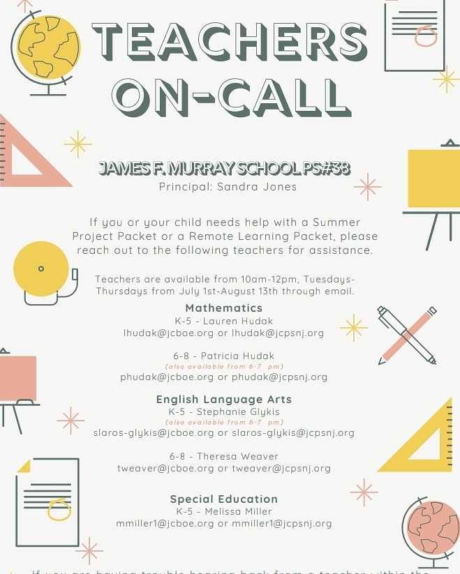 JfMurray38's tweet photo. Should students need assistance during the summer, please feel free to contact the following teachers listed on the flyer. Thank you and enjoy your summer. https://t.co/u9C63yAMu1