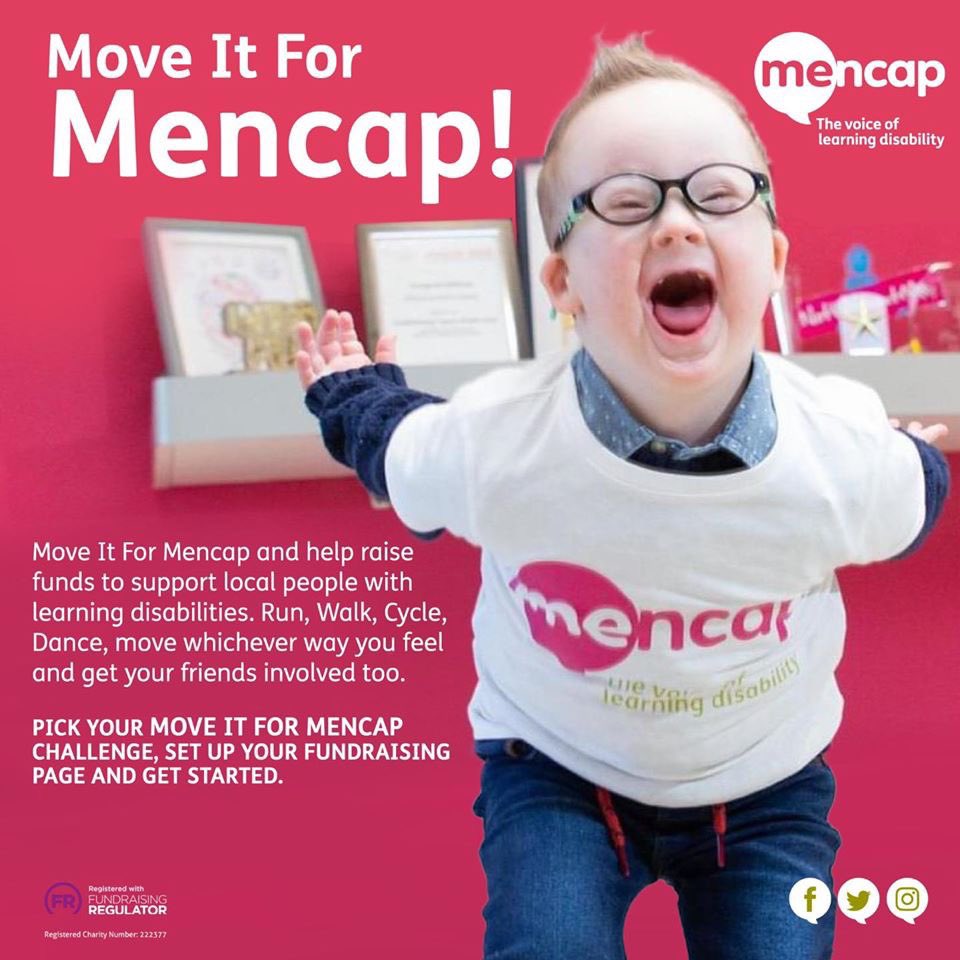 Mencap_NI's tweet photo. Have you started your #MoveIt4Mencap fundraising challenge yet? 🤔 iDon't worry, there's still time to get started! 😀

Just pick a challenge, set up your fundraising page, tag some friends and get started! 🙌🏻 https://t.co/sSr2oleaVQ