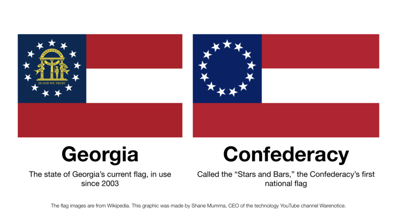 MHSCompGraph's tweet photo. @dieabeatys Georgia was the last to do this in 2003 but their redeign is still based on the actual flag of the Confederacy https://t.co/c2cimkHCYL