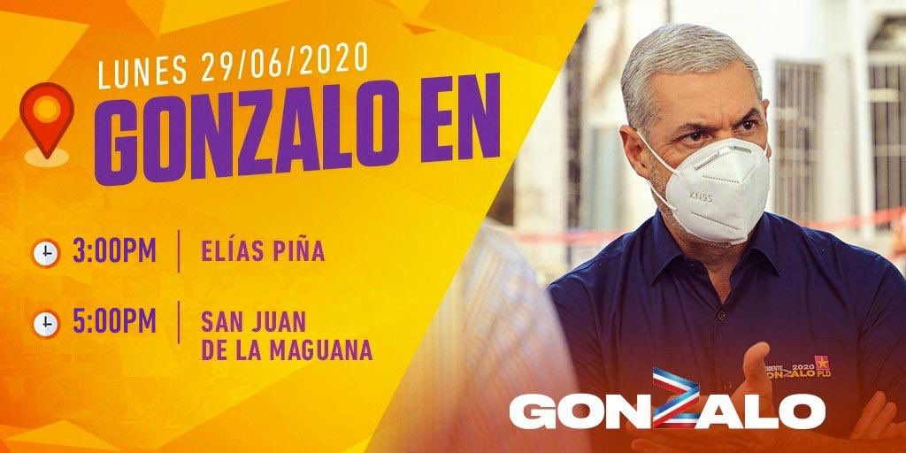 GonzaloCastillo's tweet photo. Hoy compartiré con los hombres y las mujeres de Elías Piña y San Juan de la Maguana. Trabajaremos juntos para que, a partir del 16 de agosto, logremos un país de más oportunidades y nuevos avances para todos. #Vota1. Vamo’ arriba. ¡A trabajar! #GonzaloPresidente https://t.co/kwLkDHIo8B