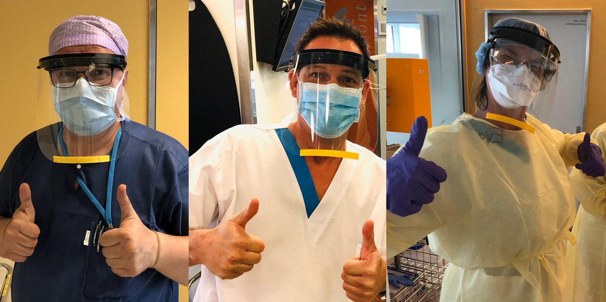 d_mtec's tweet photo. Face shields are urgently needed in hospitals. @tnetland helped design a production scale-up within the #helpfulETH initiative. The first face shields are now in use. This and more in the latest D-MTEC Media Update: https://t.co/NHAlLcFYPD https://t.co/iYINXF3CcY