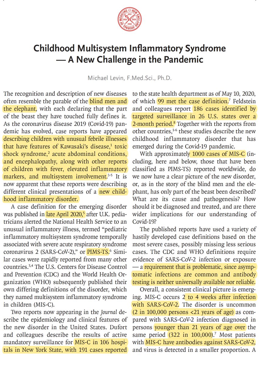 The outstanding editorial, by Michael Levin https://www.nejm.org/doi/full/10.1056/NEJMe2023158a report from New York State to follow later