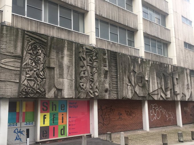 THREAD: This fantastic frieze by  #WilliamMitchell in Sheffield has been under threat for over 5 years. But - good news - there's a chance to save it & give it a new home in the city centre. @SheffCouncil has opened a consultation & want your views by July 21. Here's the story 