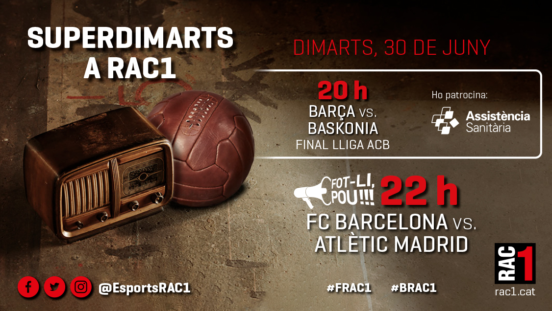 EsportsRAC1's tweet photo. #TuDiràs |🌙 Bona nit i bona ràdio!
I demà... #Superdimarts a @rac1! 😀⚽️🏀🎙️ https://t.co/bFtZs2XMIy