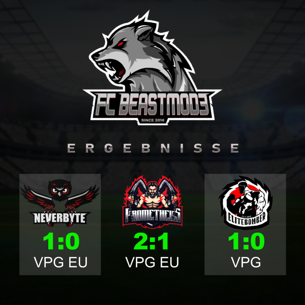 The next three wins on our way to the top of Europe again <a href="/OfficialVPG/">Virtual Pro Gaming</a> 

🏆| #VPGChampNorth 
🆚| <a href="/neverbyte/">Neverbyte 🪲</a> 
✅| 1:0

🏆| #VPGChampNorth 
🆚| #Prometheus 
✅| 2:1

🏆| <a href="/VPGDeutschland/">VPG Deutschland</a> 
🆚| <a href="/EliteBomberClub/">Elite Bomber</a> 
✅| 1:0