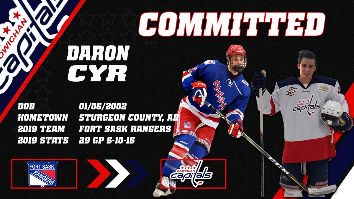 NEWS: The Capitals have committed to 2002 born D Daron Cyr from the Fort Saskatchewan Rangers!

RELEASE: cowichancapitals.com/news-capitals-…

Welcome to Cowichan Daron!