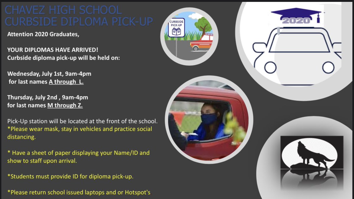 Attention <a href="/ChavezCo2020/">ChavezCO2020</a> , diplomas have arrived! Please review details on picking up your diploma! Any questions, feel free to contact me via email lpartida@houstonisd.org.  Share &amp; retweet 😊