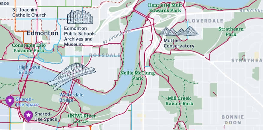 Looking for more map resources of trails, pedestrian paths &amp; shared use spaces in #yeg? The new digital bike &amp; river valley map from the <a href="/CityofEdmonton/">City of Edmonton</a> is a regularly updated living map that should make wayfinding &amp; route planning much easier for you!
edmonton.livingmap.com