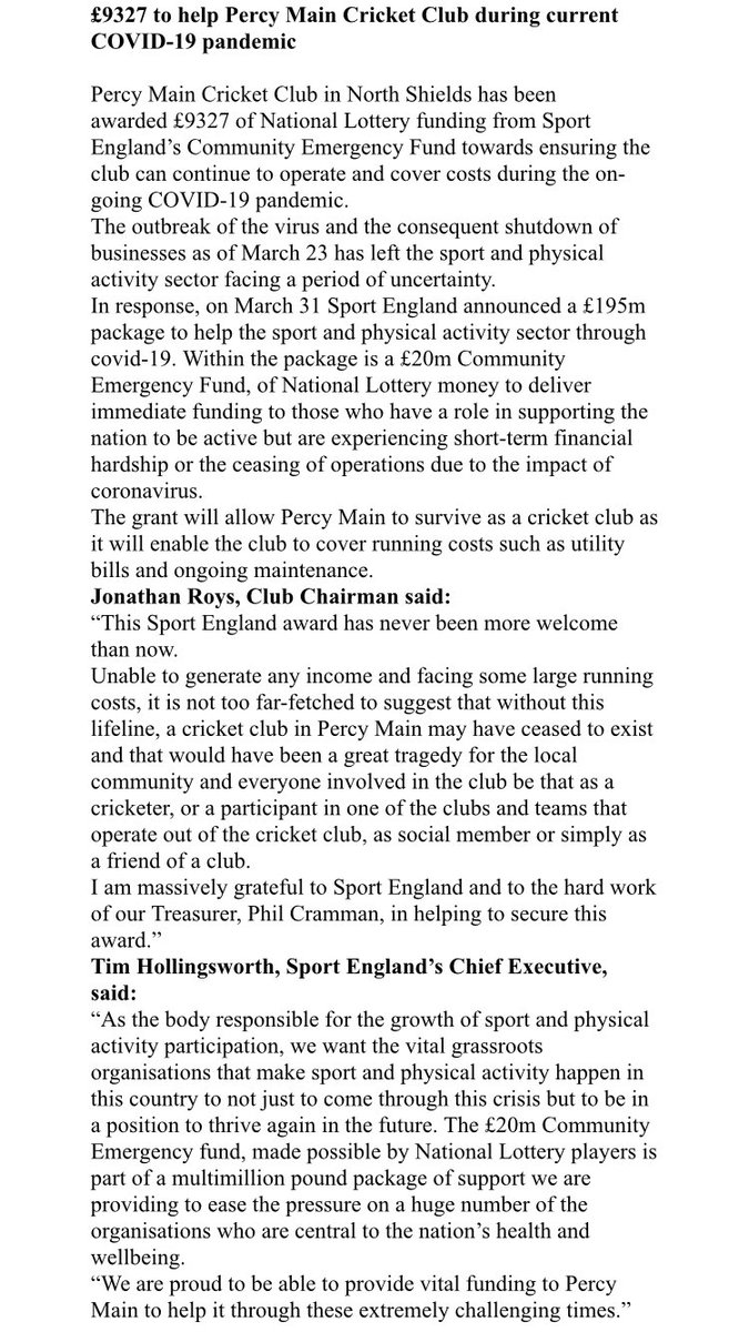 Great news! Thanks <a href="/Sport_England/">Sport England</a>