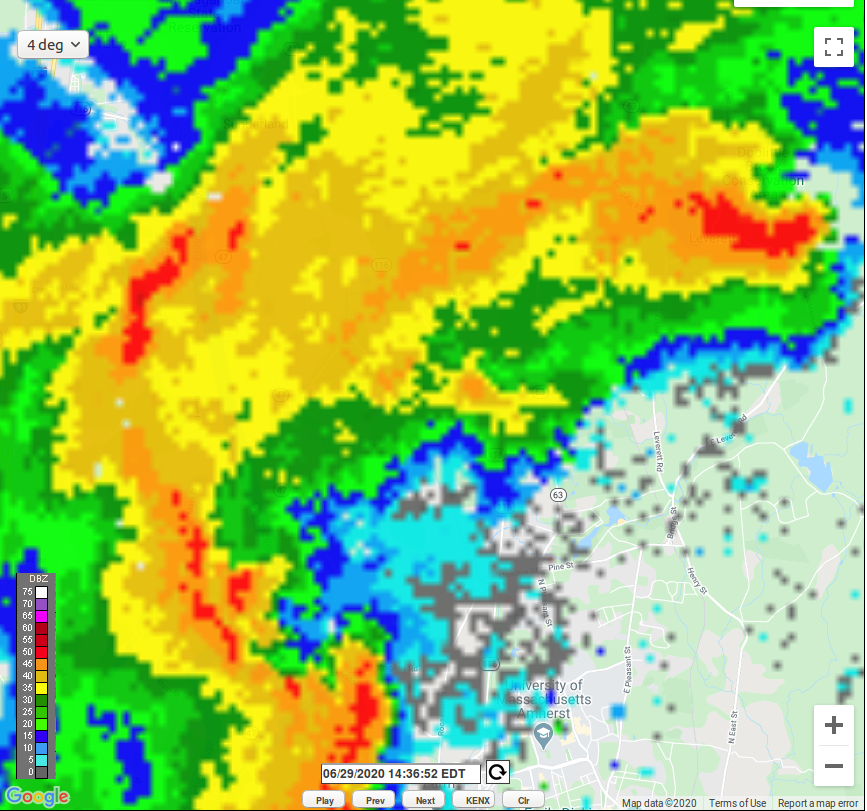 UMassRadar's tweet photo. Impressive storm exhibited supercell like characteristics as it dropped southward through the Pioneer Valley. https://t.co/aVOagluTNb
