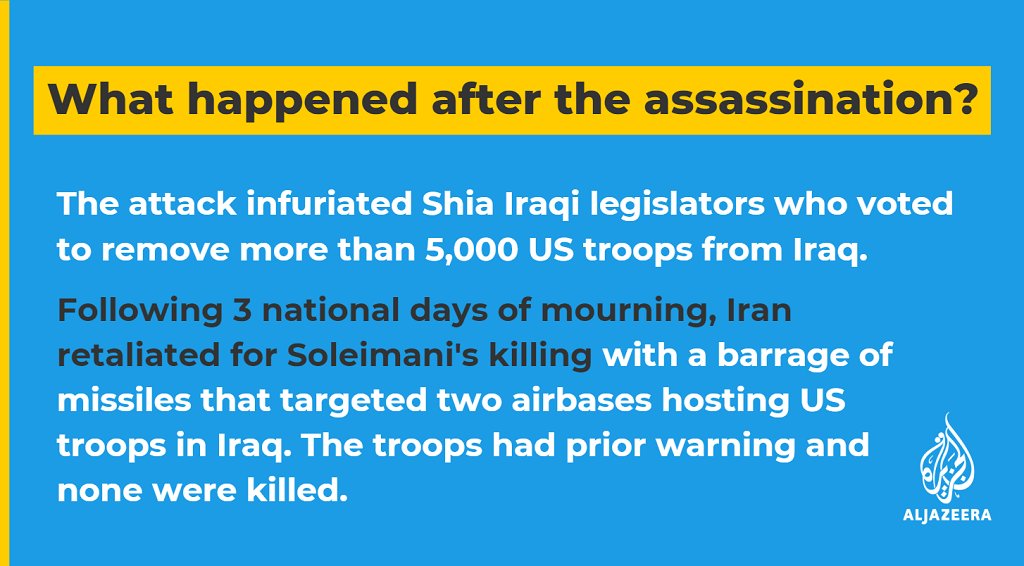 What happened after the assassination of General Qassem Soleimani in Iraq?  https://aje.io/arjcr 