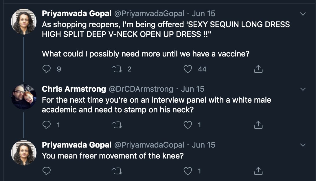 Here she is definitely NOT suggesting that she has a daily urge to perform violent acts against white men or that her clothing choices are in any way influenced by their suitability for stamping on white men's necks.